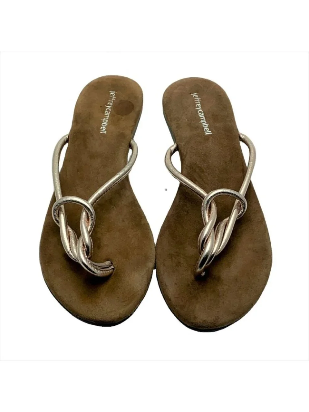 Jeffrey Campbell Womens Tan & Silver Sandals Size 6